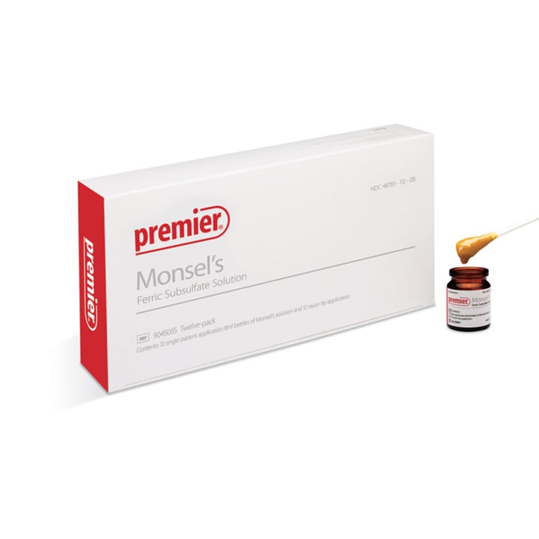 Premier Monsel's Ferric Subsulfate Paste, 8 mL Vial, 12/Box. Pre-thickened, ready to apply