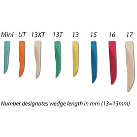 Premier Sycamore Wedges - UT Ultra-Thin (Orange). Anatomically shaped Sycamore Wedge, package