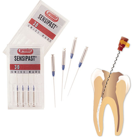 SensiPast #25 21mm Root Fillers, Has a Miniature Clutch in the mandrel that allows them to be