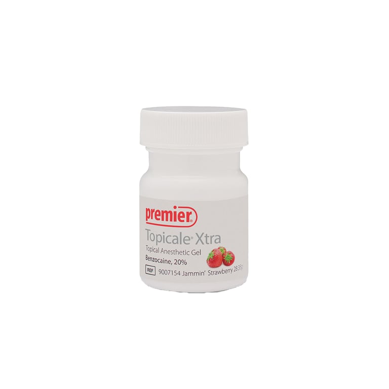 Topicale Xtra Gel - Jamming Strawberry, Topical Anesthetic (Benzocaine 20%), Single 1 oz. Jar