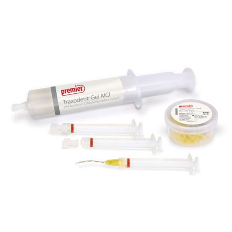 Traxodent Hemostatic 25% Aluminum Chloride Gel, 30mL Filled Bulk Syringe Starter Kit. Includes 20