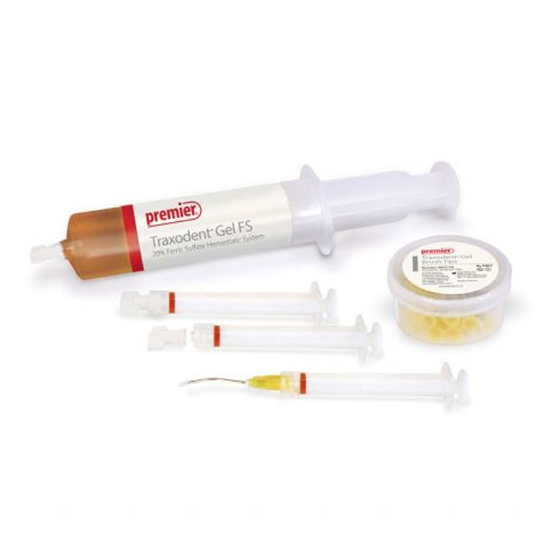 Traxodent Hemostatic 20% Ferric Sulfate Gel, 30mL Filled Bulk Syringe Starter Kit. Includes 20