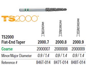 TS2000 Speed Cut Diamond FG #2000.8 Flat End Taper Coarse, pack of 5