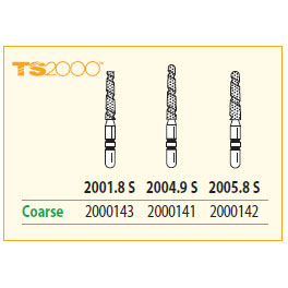 TS2000 Speed Cut Diamond FG #2005.8 SS (Short Shank) Round End Taper Coarse, pack of 5