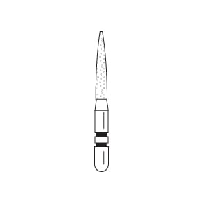 Two Striper ShortCut SS #260.8 Fine grit flame diamond bur, 5/pack
