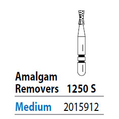 Two Striper ShortCut FG 1250 S Medium Diamond Bur Amalgam Remover, Short Shank. Pack of 5