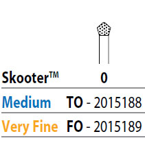 Two Striper Skooter FG 0 (F0) Very Fine Diamond Bur Acorn shaped, Pack of 5. For using