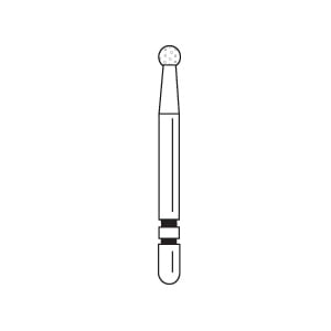 Two Striper FG L120 Long Shank diamond bur, round, coarse grit, 5/pack. For occlusal and lingual