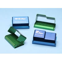Two Striper 17 Hole - 9 FG and 8 RA - Blue Anodized Aluminum Bur Block. Fully Autoclavable