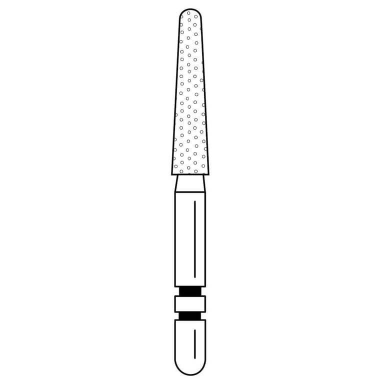Two Striper Black FG #780.9 Round End Taper Super Coarse Diamond Bur, 5/Pk