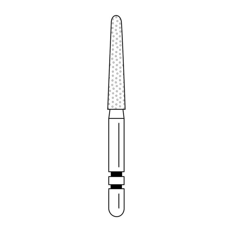 Two Striper Black FG #770.10 Round End Taper Super Coarse Diamond Bur, 5/Pk