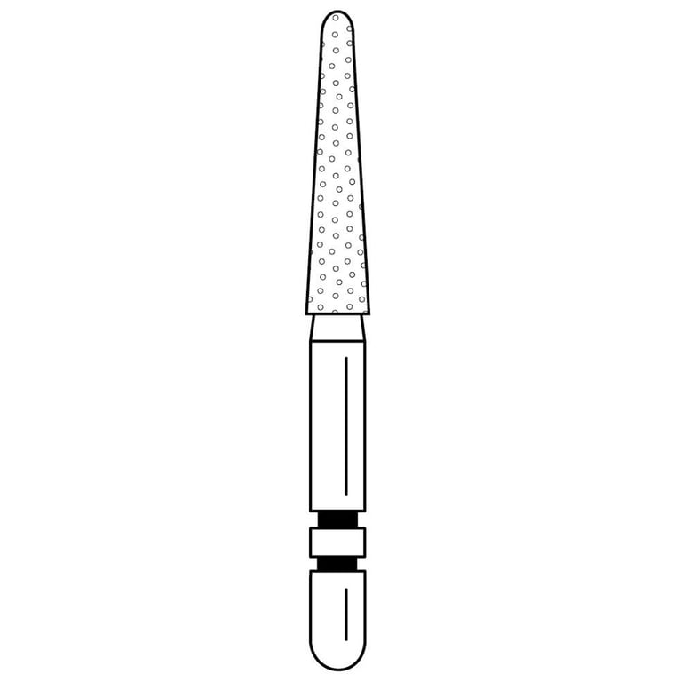 Two Striper Black FG #767.9 Round End Taper Super Coarse Diamond Bur, 5/Pk