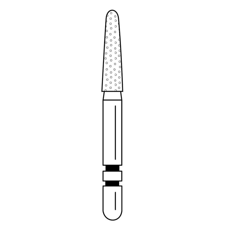 Two Striper Black FG #767.7 Round End Taper Super Coarse Diamond Bur, 5/Pk