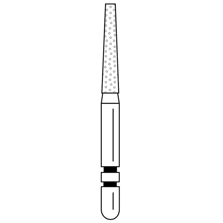 Two Striper Black FG #702.8 Flat End Taper Super Coarse Diamond Bur, 5/Pk