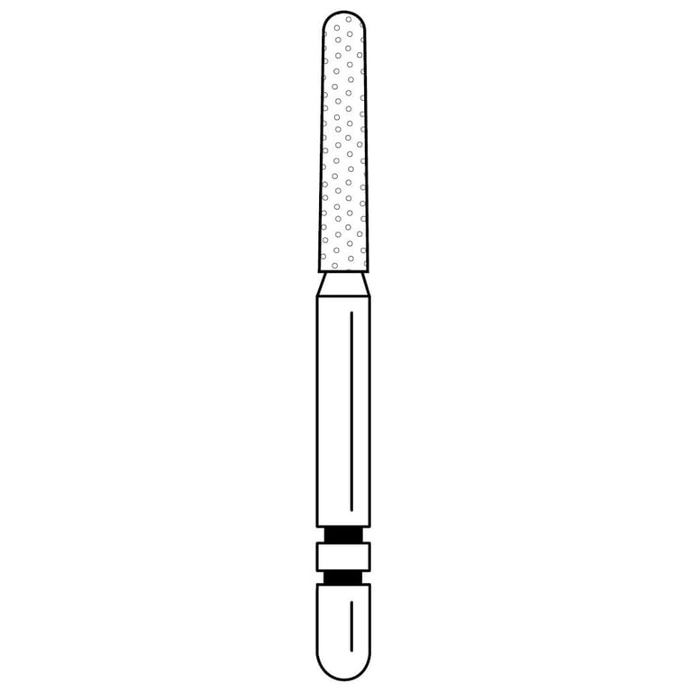 Two Striper Black FG #782.8 Round End Taper Super Coarse Diamond Bur, 5/Pk