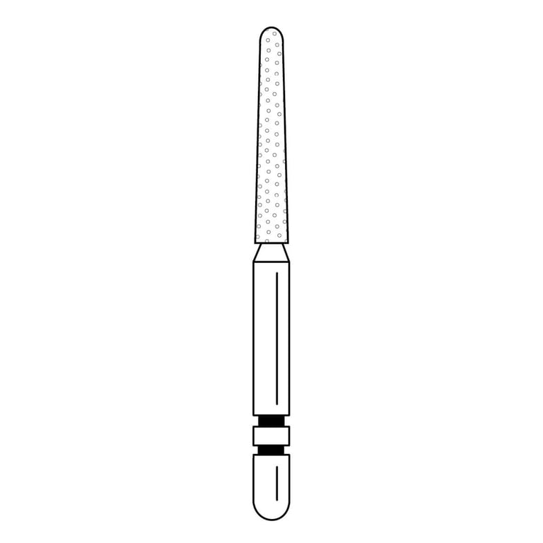 Two Striper Black FG #782.10 Round End Taper Super Coarse Diamond Bur, 5/Pk