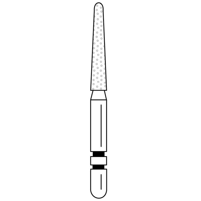 Two Striper Black FG #770.9 Round End Taper Super Coarse Diamond Bur, 5/Pk