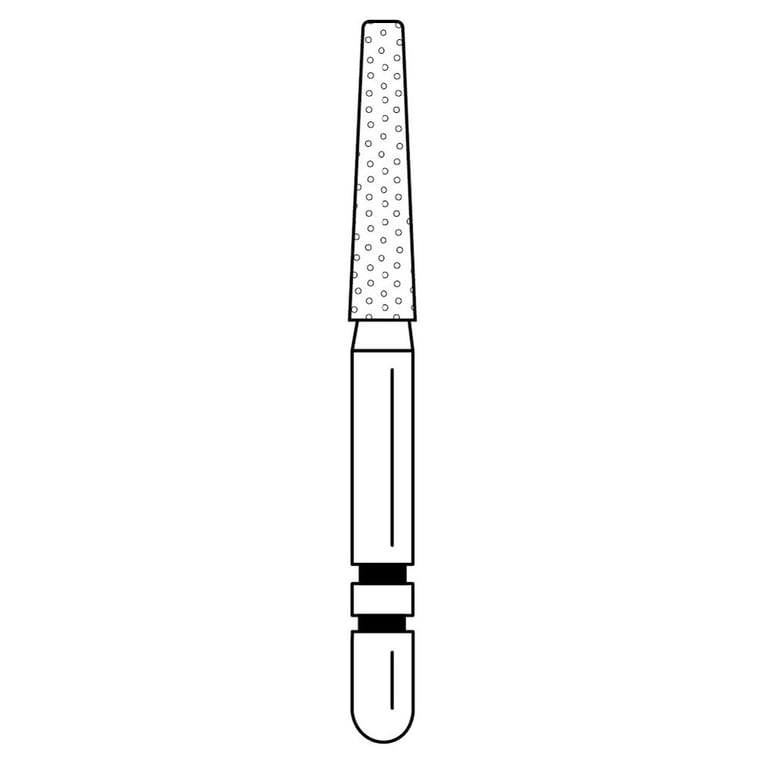 Two Striper Black FG #703.8KR Taper Modified Shoulder Super Coarse Diamond Bur, 5/Pk