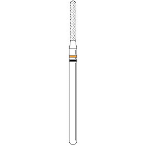 Two Striper Ztech HP #X590.12ZF Cylinder Round End Diamond Bur, 1/Pk