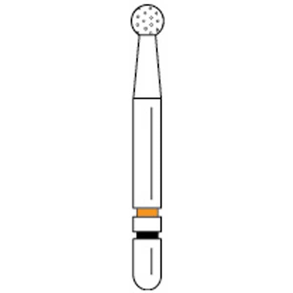 Two Striper Ztech FG #125ZF Round Diamond Bur for Zirconia Adjustment, 5/Pk