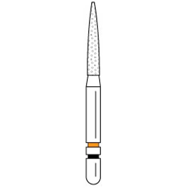 Two Striper Ztech FG #L260.8ZF Long Shank Flame Shaped Diamond Bur for Zirconia Adjustment, 5/Pk