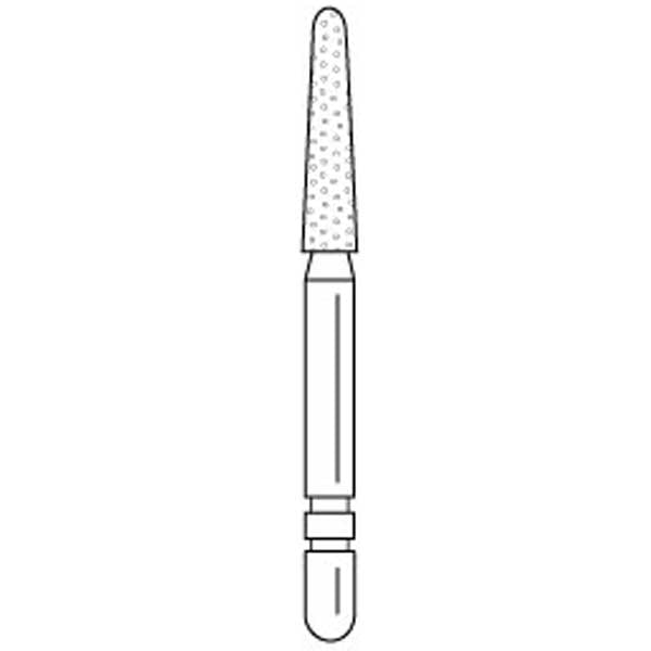 Two Striper Ztech FG #L770.8ZM Long Shank Round End Taper Diamond Bur for Zirconia Adjustment, 5/Pk