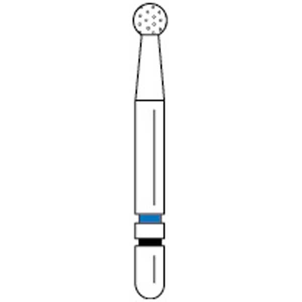 Two Striper Ztech FG #125ZM Round Diamond Bur for Zirconia Adjustment, 5/Pk