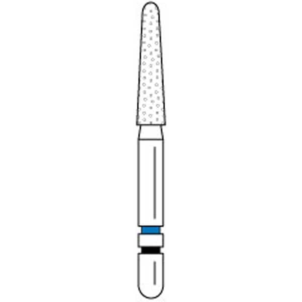 Two Striper Ztech FG #770.8ZM Round End Taper Diamond Bur for Zirconia Adjustment, 5/Pk