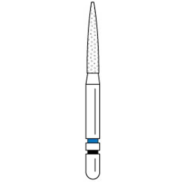 Two Striper Ztech FG #L260.8ZM Long Shank Flame Shaped Diamond Bur for Zirconia Adjustment, 5/Pk