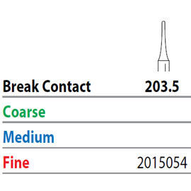 Two Striper FG #203.5 Fine Diamond Bur, Break Contact / Interproximal Reduction. Pack of 5