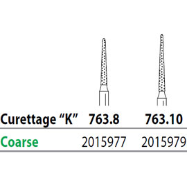 Two Striper FG 763.10 Coarse Diamond Burs, Curettage K. Pack of 5