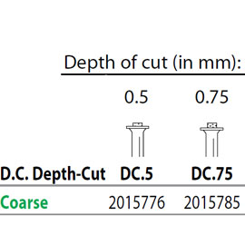 Two Striper FG DC 0.5 Coarse Diamond Burs, Depth-Cut. Pack of 5