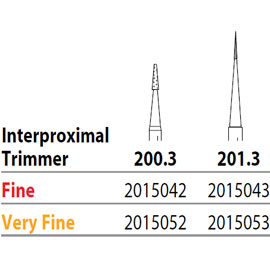 Two Striper FG #201.3 Fine Diamond Bur, Interproximal Trimmer. Pack of 5
