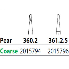 Two Striper FG 360.2 Coarse Diamond Bur, Pear. Pa