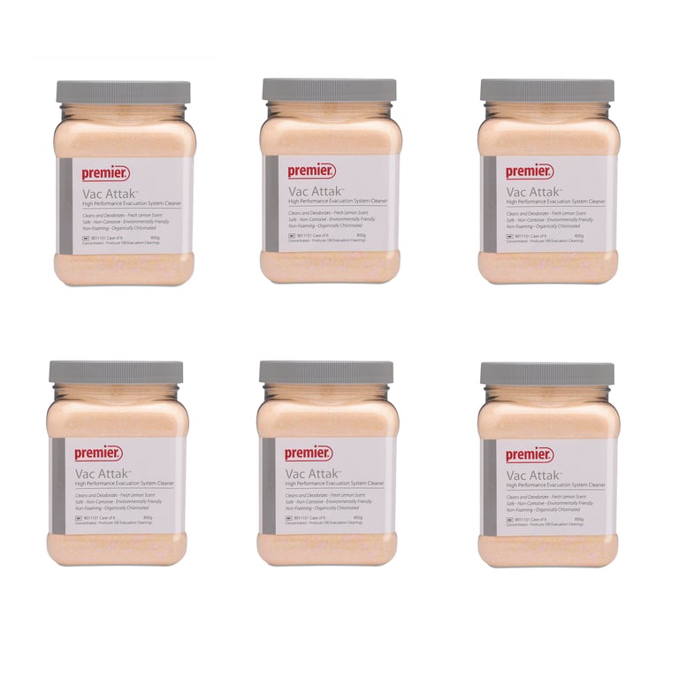 Vac Attak Evacuation System Cleaner, Case of 6 - 800 gram Jar. Up to 100 cleanings per 800 gram