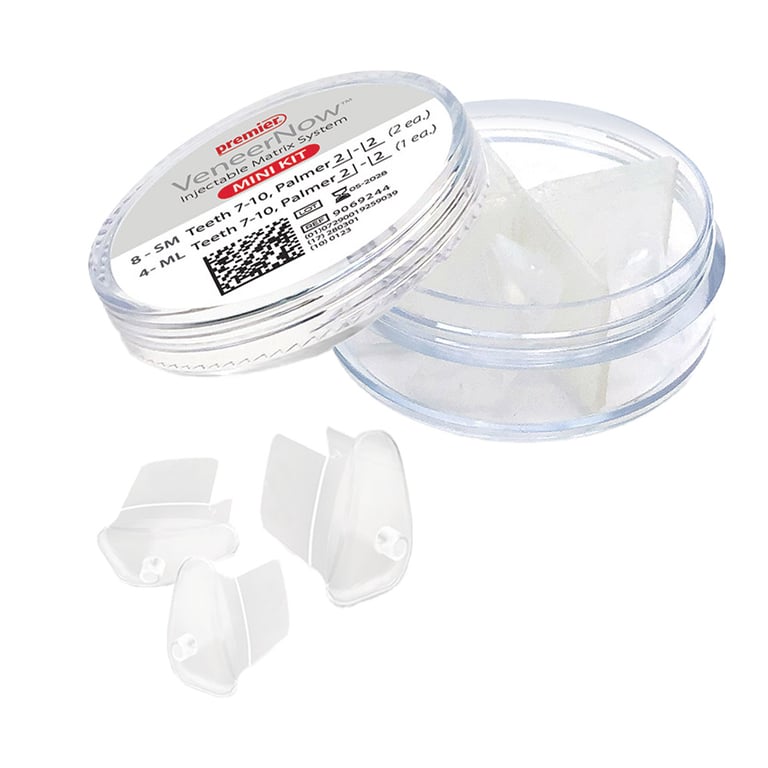 VeneerNow Injectable Matrix System Mini Kit, Includes: 2 each of teeth 7 through 10 SM size