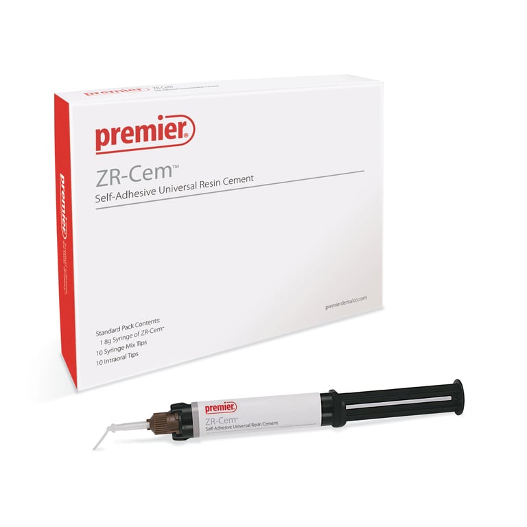 ZR-Cem Self-Adhesive Resin Cement - White Universal Refill : 8 Gm. Syringe, 10 Mixing Tips, 10