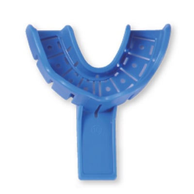 Premium Plus #10 Anterior Lower Perforated Plastic disposable impression trays with rim lock