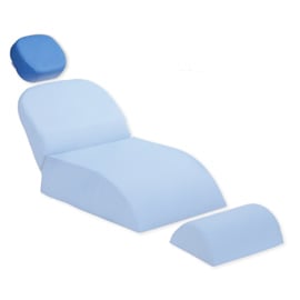 Premium Plus Patient Chair Headrest Cushion, Blue, Universal fitting. Soft vinyl cover with memory