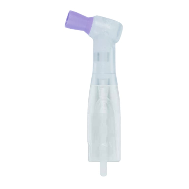 Premium Plus Clear Body Disposable Prophy Angle with Lavender Regular Cup, 100/Pk. Ribbed