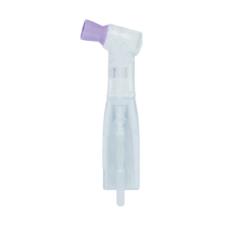 Premium Plus Clear Disposable Prophy Angle, Regular Short Cup, Lavender, 100/Pk. Latex-free ribbed