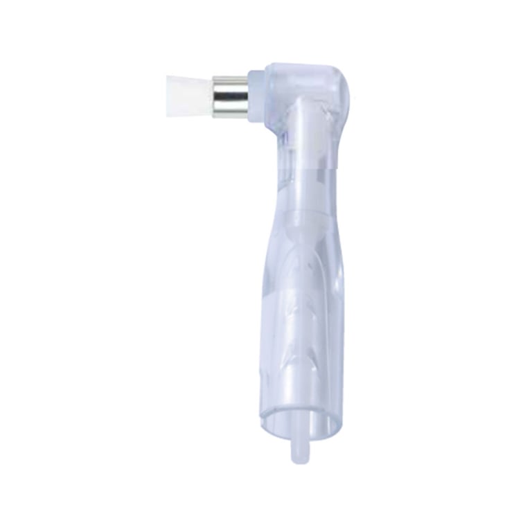 Premium Plus Clear Disposable Prophy Angle, Soft Flat Clear Brush, 100/Box. Latex-free. Nylon