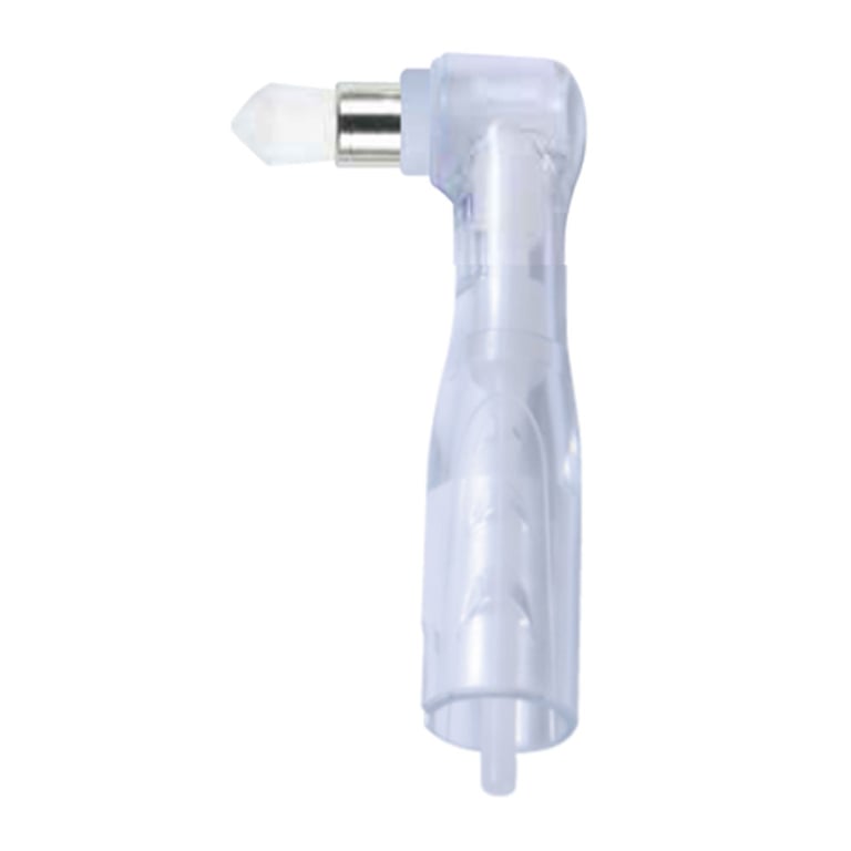 Premium Plus Clear Disposable Prophy Angle, Soft Tapered Clear Brush, 100/Box. Latex-free. Nylon
