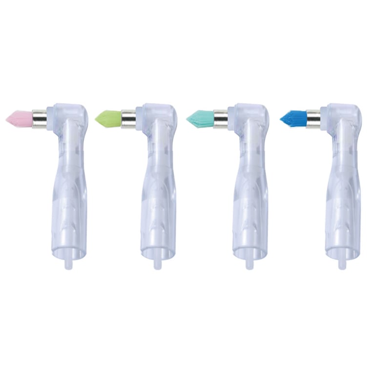 Premium Plus Clear Disposable Prophy Angle, Soft Tapered Brush, Assorted Colors, 100/Box. Assorted
