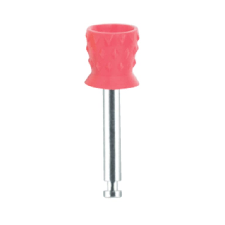 Premium Plus Short Extra Soft Prophy Cups, Metal Shank, Turbine Blade CA, Red, 100/Box. Shorter