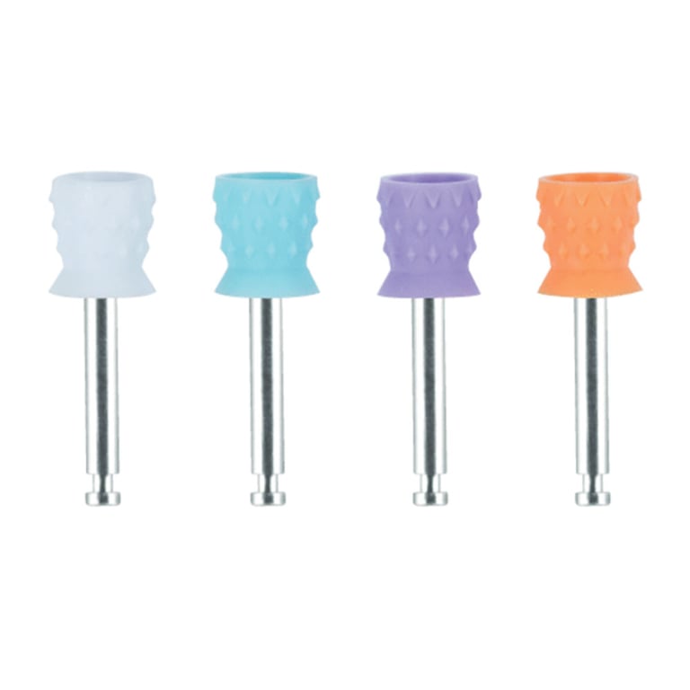 Premium Plus Short Regular Prophy Cups, Metal Shank, Turbine Blade CA, Assorted, 100/Box. Colors