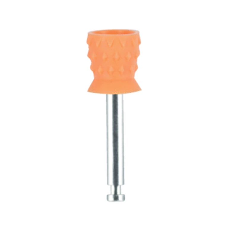 Premium Plus Short Regular Prophy Cups, Metal Shank, Turbine Blade CA, Orange, 100/Box. Shorter