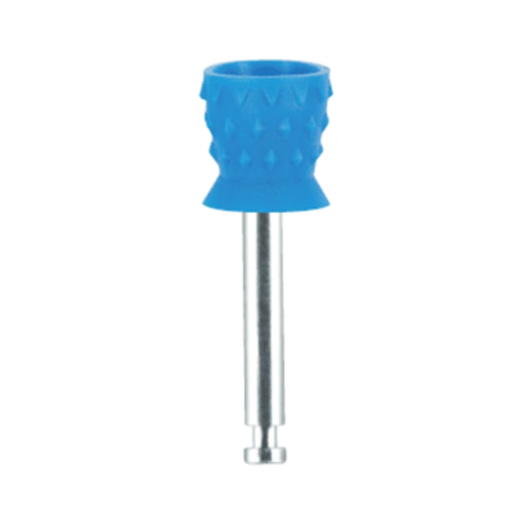 Premium Plus Short Soft Prophy Cups, Metal Shank, Turbine Blade CA, Dark Blue, 100/Box. Shorter