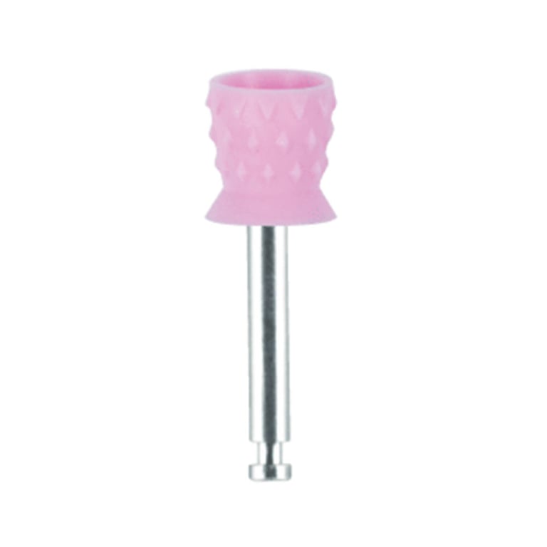 Premium Plus Short Soft Prophy Cups, Metal Shank, Turbine Blade CA, Pink, 100/Box. Shorter length