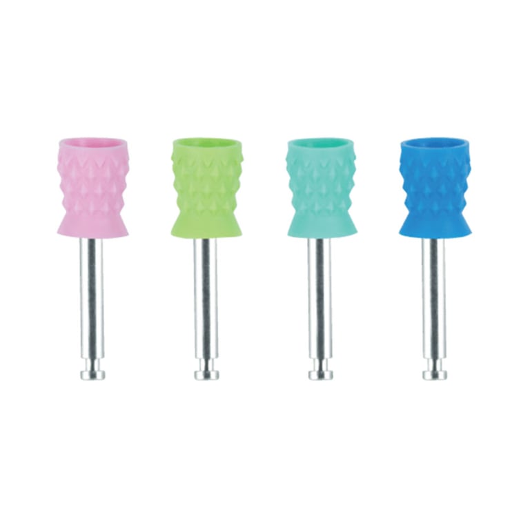 Premium Plus Standard Soft Prophy Cups, Metal Shank, Turbine Blade CA, Assorted, 100/Box. Colors